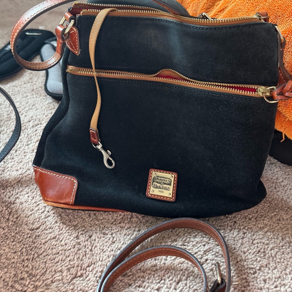 Dooney & Bourke Black and Brown Crossbody Bag